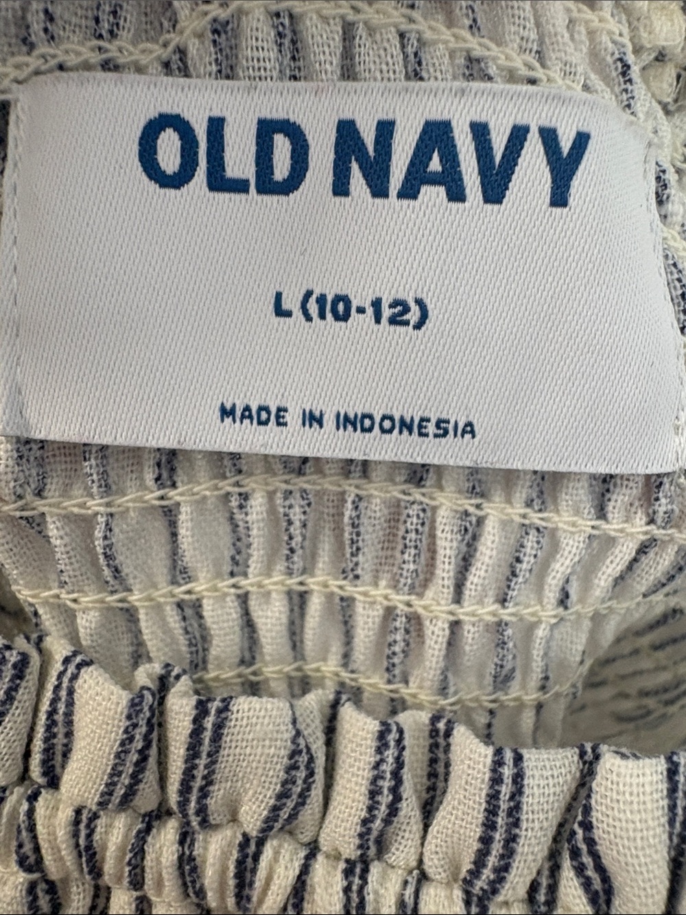 Old Navy girls romper white with blue strips girls L - Picture 2 of 3